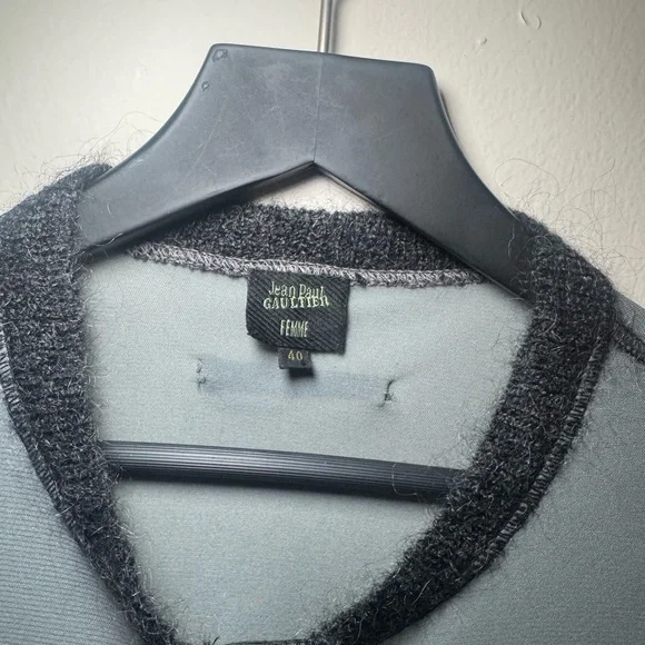 Jean Paul Gaultier Gray Sweater with Black Edging